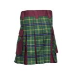 Men’s Burgundy Hybrid Kilt with US Army Tartan and Stylish Front Design - Image 4