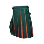 Men’s Modern Green and Orange Hybrid Kilt with Utility Pockets - Image 2