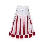 Men’s White and Red Christmas Hybrid Kilt with Fur Trim and Flap Pockets - Image 4