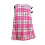 Handmade Ailsa Pink Tartan Kilt in Vibrant Pink and White Plaid - Image 3