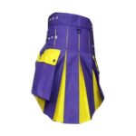 Women’s Purple and Yellow Hybrid Utility Kilt with Adjustable Straps - Image 3