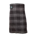 Men Scottish Black Grey Watch 8 Yard Tartan Kilt