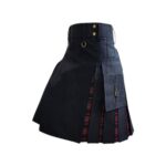 Men’s Black Hybrid Kilt with MacDonald Tartan Pleats - Image 3