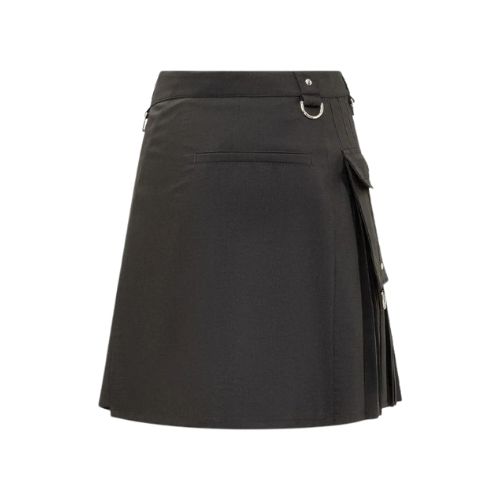 61-1.jpg Women’s Modern Black Utility Kilt with Pockets and D-Ring Accents - Image 1