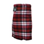 Men Scottish Red, Black and White 8 Yard Tartan Kilt