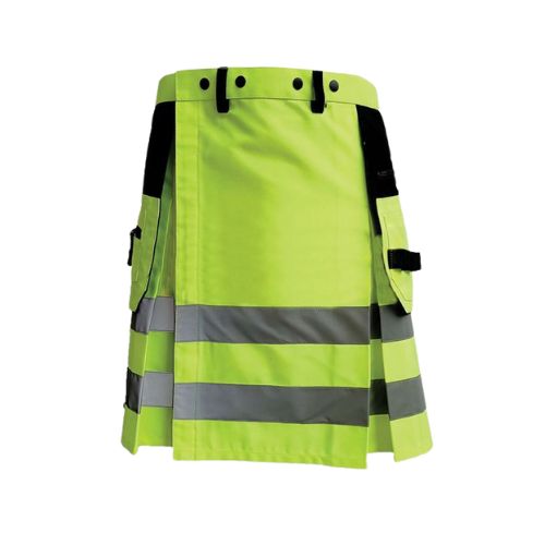 7-1-2.jpg Men's Fluorescent Green Firefighter Utility Kilt - Image 1