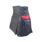Modern Red and Black Leather Kilt with Changeable Apron - Image 2