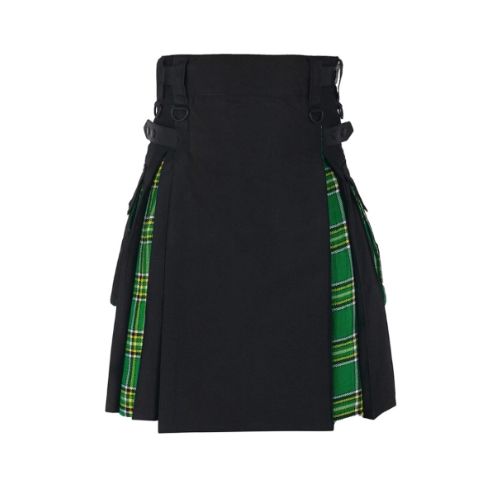7.jpg Irish Tartan Black Hybrid Kilt for Men - Image 1