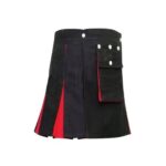 Women’s Black and Red Hybrid Mini Kilt with Detachable Pocket