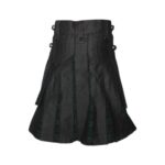 Men’s Black Hybrid Utility Kilt with Black Watch Tartan Pleats - Image 4