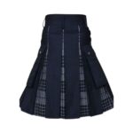 Men’s Black Hybrid Utility Kilt with Night Watch Tartan Pleats - Image 2