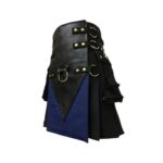 Men’s Gothic Black Hybrid Kilt with V-Shaped Leather Apron - Image 3