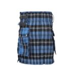 Women’s Ramsay Blue Tartan Utility Kilt with Fastening Straps - Image 3