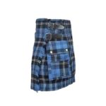 Women’s Ramsay Blue Tartan Utility Kilt with Fastening Straps - Image 2