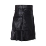 Modern Black Leather Kilt with Utility Pockets and Adjustable Straps - Image 2