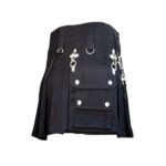 Women’s Black Gothic Utility Kilt with Chains and Detachable Pockets - Image 2