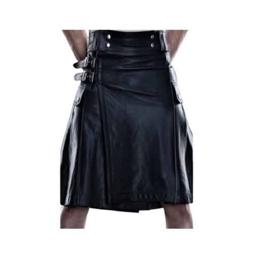 Add-a-subheading-15.jpg Classic Leather Kilt with Adjustable Straps - Image 1
