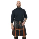 Black & Brown Leather Kilts for Men - Image 2