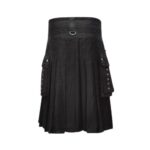 Black Gothic Utility Kilt with Purple Cross Straps - Image 4