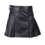 Black Leather Kilt for Women – Stylish Pleated Ladies Kilt