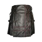 Black Leather Kilt in Gothic Style