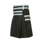 Black Utility Kilt with Stylish Flap Pockets - Image 2