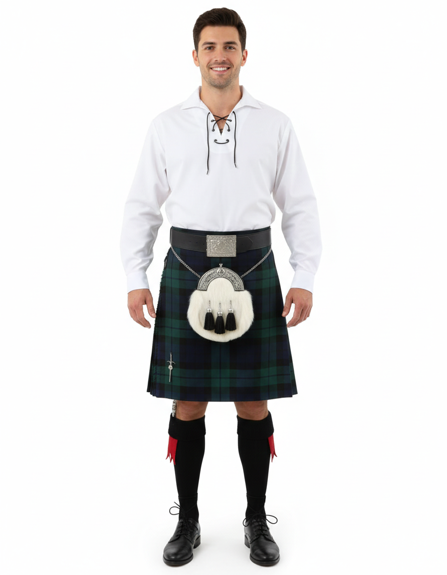 Casual-Kilt-Outfit-With-Jacobite-Ghillie-Shirt.png Casual Kilt Outfit With Jacobite Ghillie Shirt - Image 1
