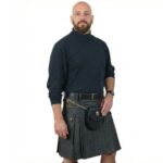 Black Denim Kilt for Men - Image 2