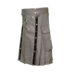 Gothic Grey Belted Utility Kilt - Image 3
