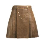 Brown Leather Utility Kilt – Rugged Style with Functionality - Image 2