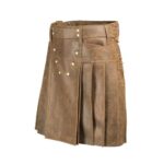 Brown Leather Utility Kilt – Rugged Style with Functionality