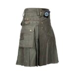 Men’s Olive Green Utility Kilt with Double Buckles