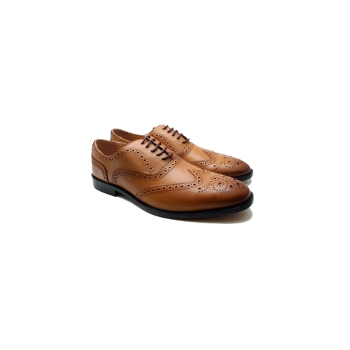Mens-Tan-Brogue-Dress-Shoes.webp Men's Tan Brogue Dress Shoes - Image 1