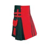 Men's Two-Tone Red and Black Utility Kilt - Image 2