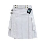 Men's White Utility Kilt with Adjustable Buckles – Stylish, Versatile & Practical