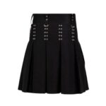 Modern Black Gothic Kilt with Detachable Pocket - Image 3