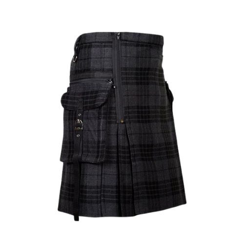 Punk-Gothic-Night-Watch-Tartan-Utility-Kilt.jpg Punk Gothic Night Watch Tartan Utility Kilt - Image 1