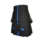 Black Cargo Utility Kilt for Men - Image 2