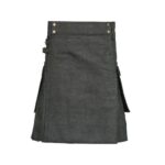 Black Denim Kilt for Men