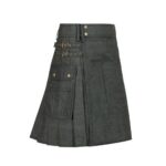 Black Denim Kilt for Men - Image 3