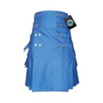 Men's Blue Utility Kilt with Adjustable Straps