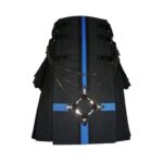 Black Cargo Utility Kilt for Men