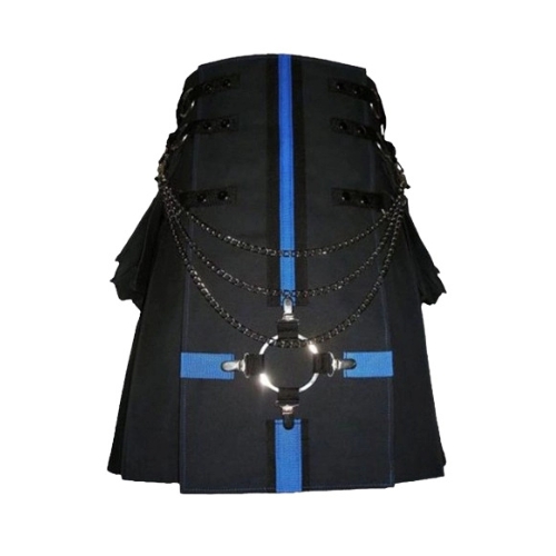 Untitled-design-22.jpg Black Cargo Utility Kilt for Men - Image 1