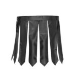 Black Leather Gladiator Kilt with Strap Panel Design - Image 3