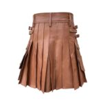 Brown Leather Kilt with Detachable Sporran and Utility Pockets - Image 4