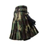 Camouflage and Black Tactical Kilt with Metal Accents and Adjustable Straps - Image 2