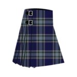 Classic Brady Caitlin Tartan Kilt in Navy and Grey Plaid Design