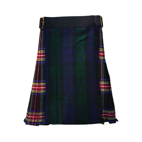 Untitled-design-76.jpg Classic Black Watch and Black Stewart Tartan Kilt with Dual Plaid Design - Image 1