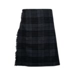 Elegant Night Watch Tartan Kilt in Dark Plaid with Fringed Edge