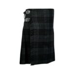 Elegant Night Watch Tartan Kilt in Dark Plaid with Fringed Edge - Image 2